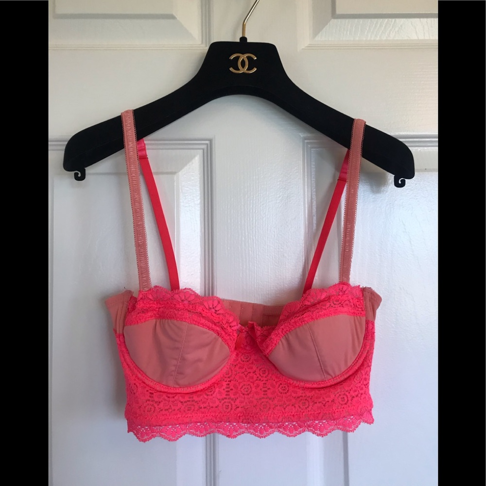 Bra Bright neon pink.  Anthropology. 32B